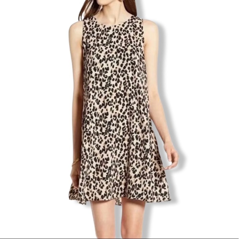 Leopard Print Dress by Halogen, Mini Swing Dress, Warm Tones, Lightweight, New